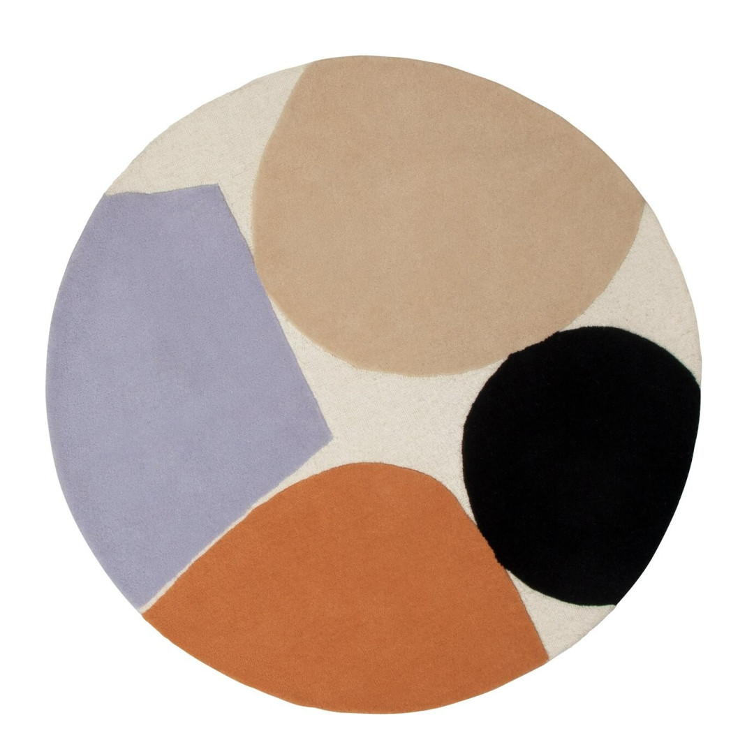 Carved Geometric Round Wool Cut Pile Rug - 120cm Carved Geometric Round Wool Cut Pile Rug - 120cm