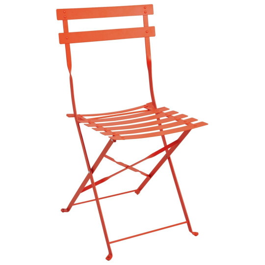 Eve 4 Folding Metal Garden Chairs - Orange | Outdoor Seating Set