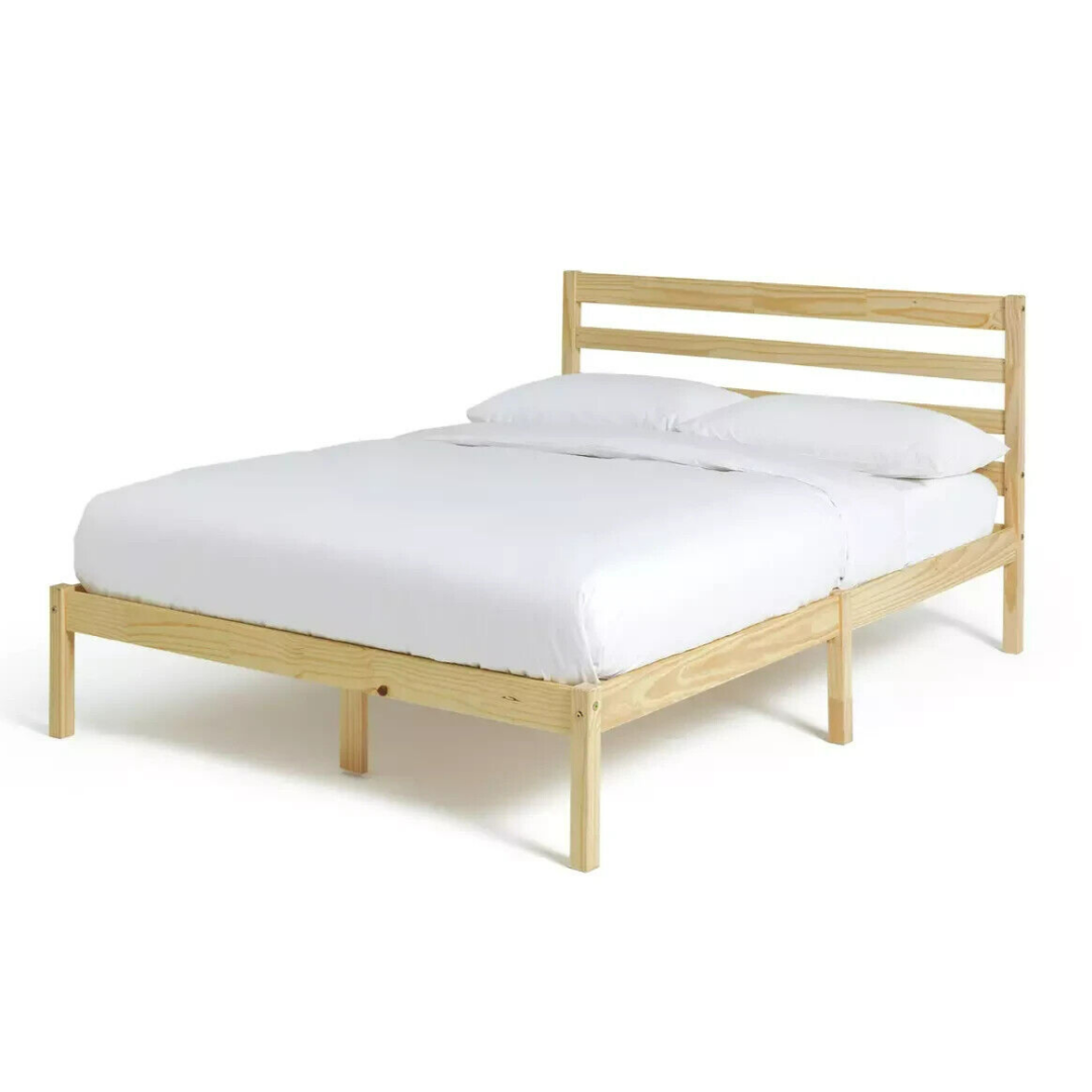 Home Kaycie Small Double Wooden Bed Frame - Pine | Sturdy Durable Furniture Home Kaycie Small Double Wooden Bed Frame - Pine | Sturdy Durable Furniture