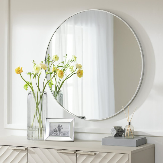 Katun Round Wall Mirror - Silver - 80x80cm