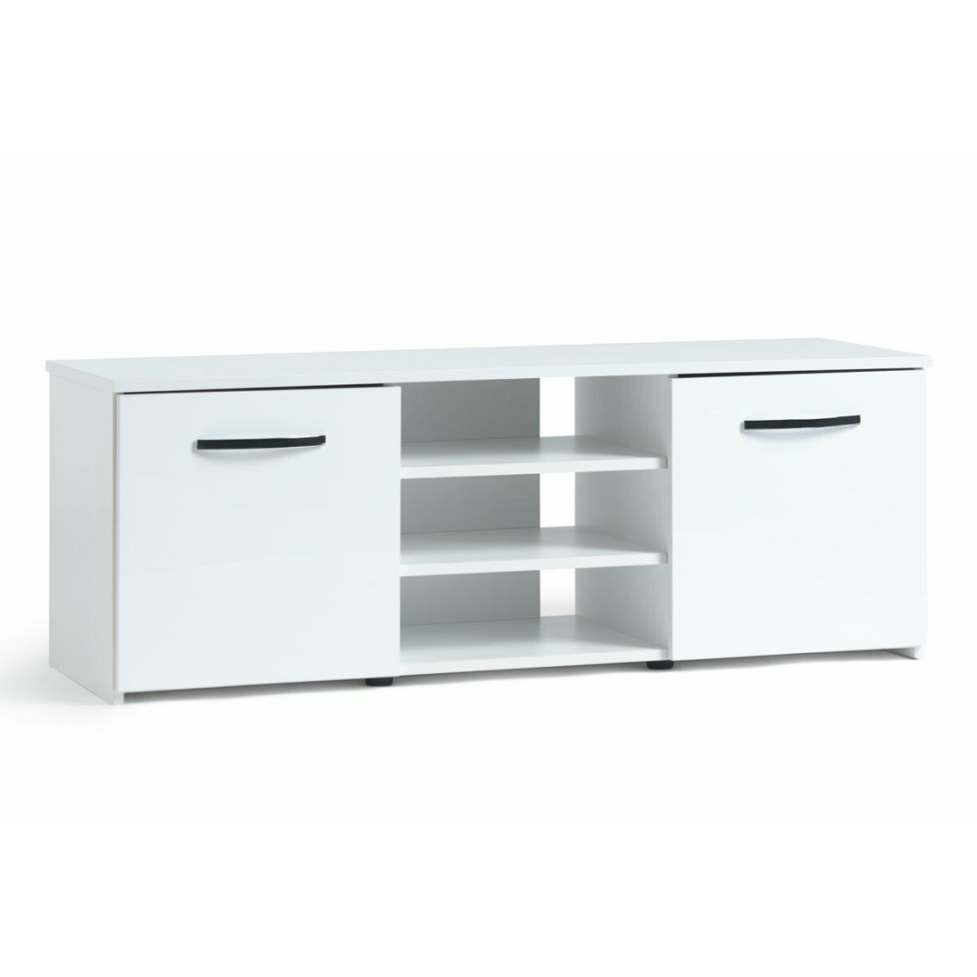 Hayward 2 Door Small TV Unit White Gloss | Modern TV Stand Storage Cabinet Hayward 2 Door Small TV Unit White Gloss | Modern TV Stand Storage Cabinet