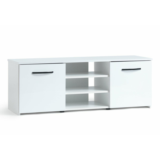 Hayward 2 Door Small TV Unit White Gloss | Modern TV Stand Storage Cabinet