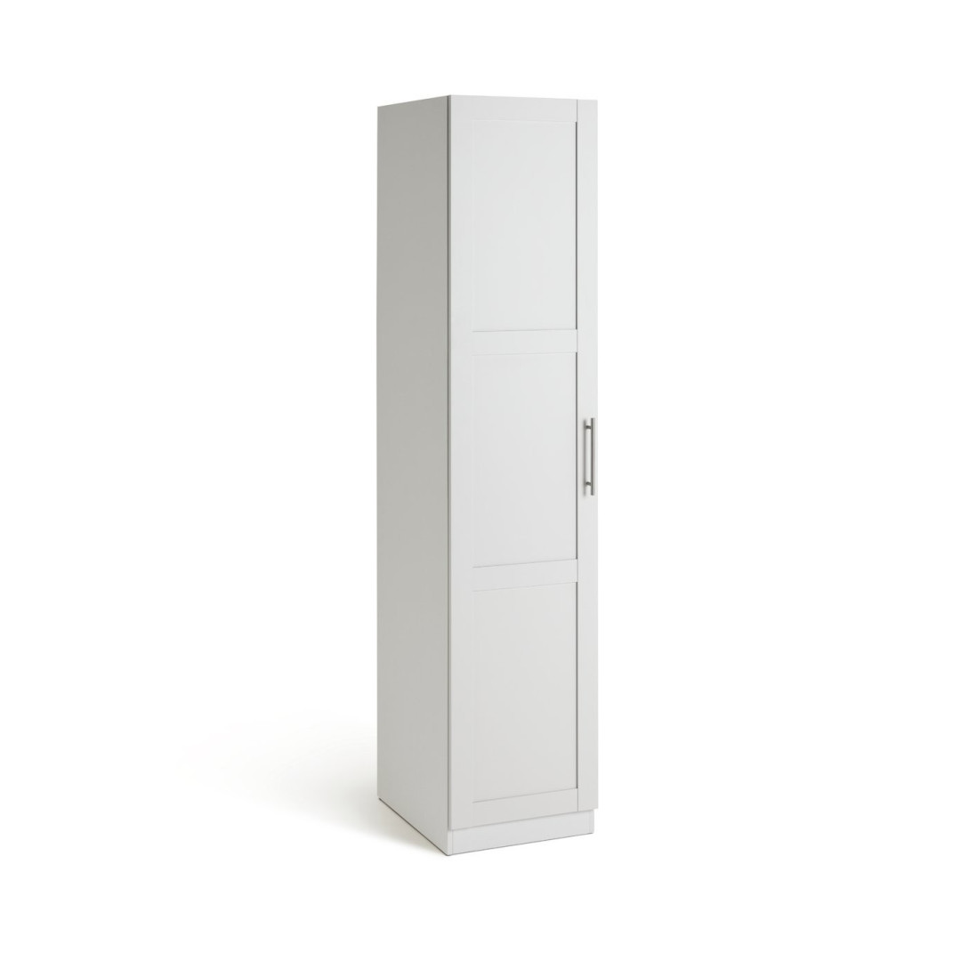 Munich Panelled 1 Door Wardrobe - White | Compact Clothing Organization Munich Panelled 1 Door Wardrobe - White | Compact Clothing Organization