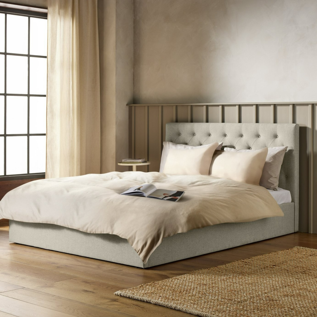 Halstead Small Double End Lift Ottoman Bed - Cream | Practical Lift Access Halstead Small Double End Lift Ottoman Bed - Cream | Practical Lift Access