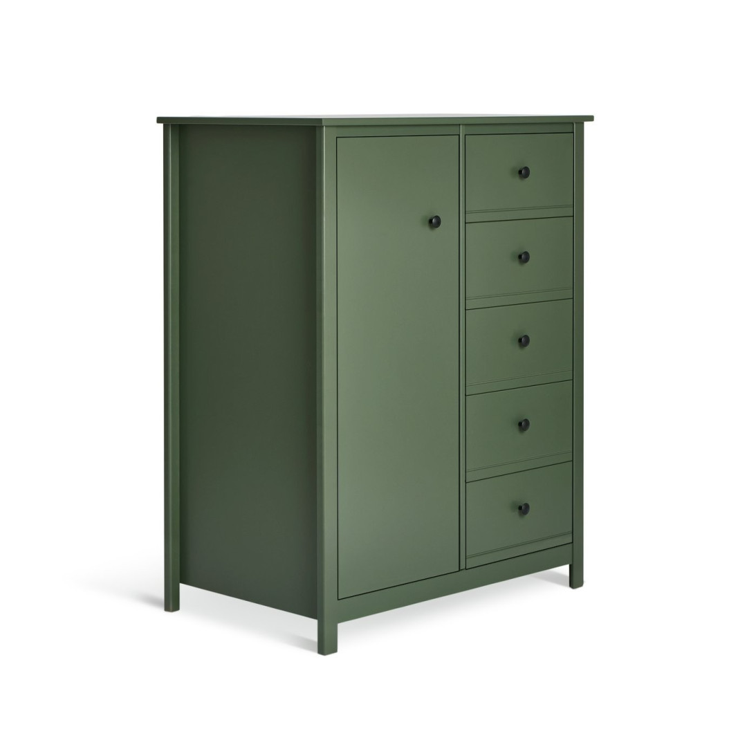 Brooklyn 1 Door 5 Drawer Short Wardrobe - Sage Green | Short wardrobe Brooklyn 1 Door 5 Drawer Short Wardrobe - Sage Green | Short wardrobe