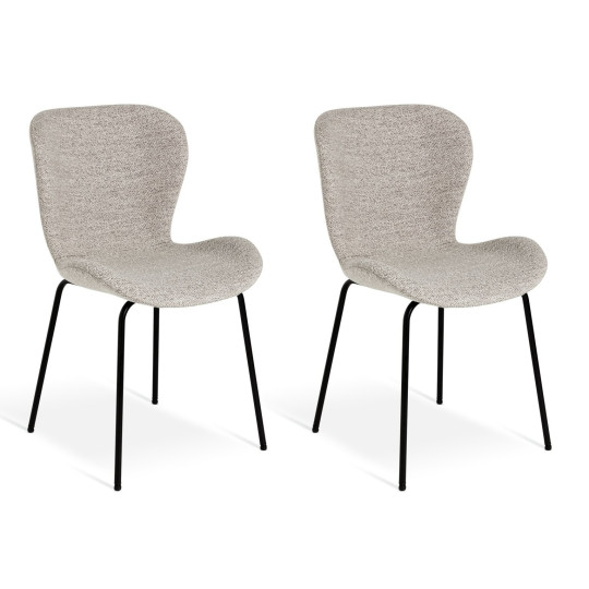 Etta Pair of Fabric Dining Chair - Natural | Modern Mealtime Seating