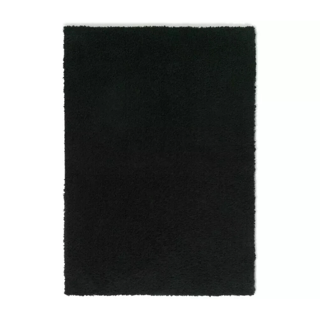 Cosy Black Shaggy Rug - 230x160cm | Soft Large Living Room Floor Carpet Cosy Black Shaggy Rug - 230x160cm | Soft Large Living Room Floor Carpet