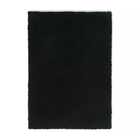 Cosy Black Shaggy Rug - 230x160cm | Soft Large Living Room Floor Carpet