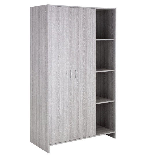 Home Seville 2 Dr Open Shelf Wardrobe -Grey Oak Effect