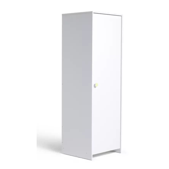 Kids Juno 1 Door Wardrobe - White ( B Grade 56019 - 56021 )