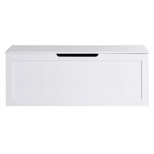 Marston XL Shaker Blanket Box White | Bedroom Storage Chest Wooden Trunk Ottoman
