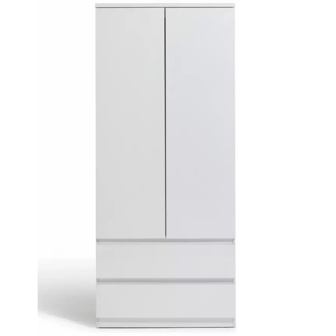Jenson 2 Door 2 Drawer Wardrobe - White Gloss ( B Grade ) Jenson 2 Door 2 Drawer Wardrobe - White Gloss ( B Grade )