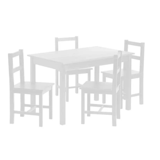 Home Raye Solid Wood Dining Table & 4 White Chairs | Kitchen Set Dining Room