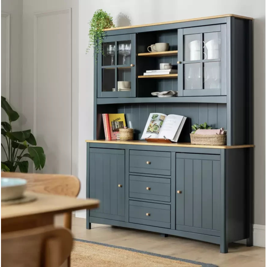 Bournemouth 4 Door 3 Drawer Sideboard Dresser Blue | Storage Cabinet Furniture