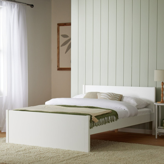 Jenson Small Double Wooden Bed Frame - White | Modern Bedroom Furniture Bedstead