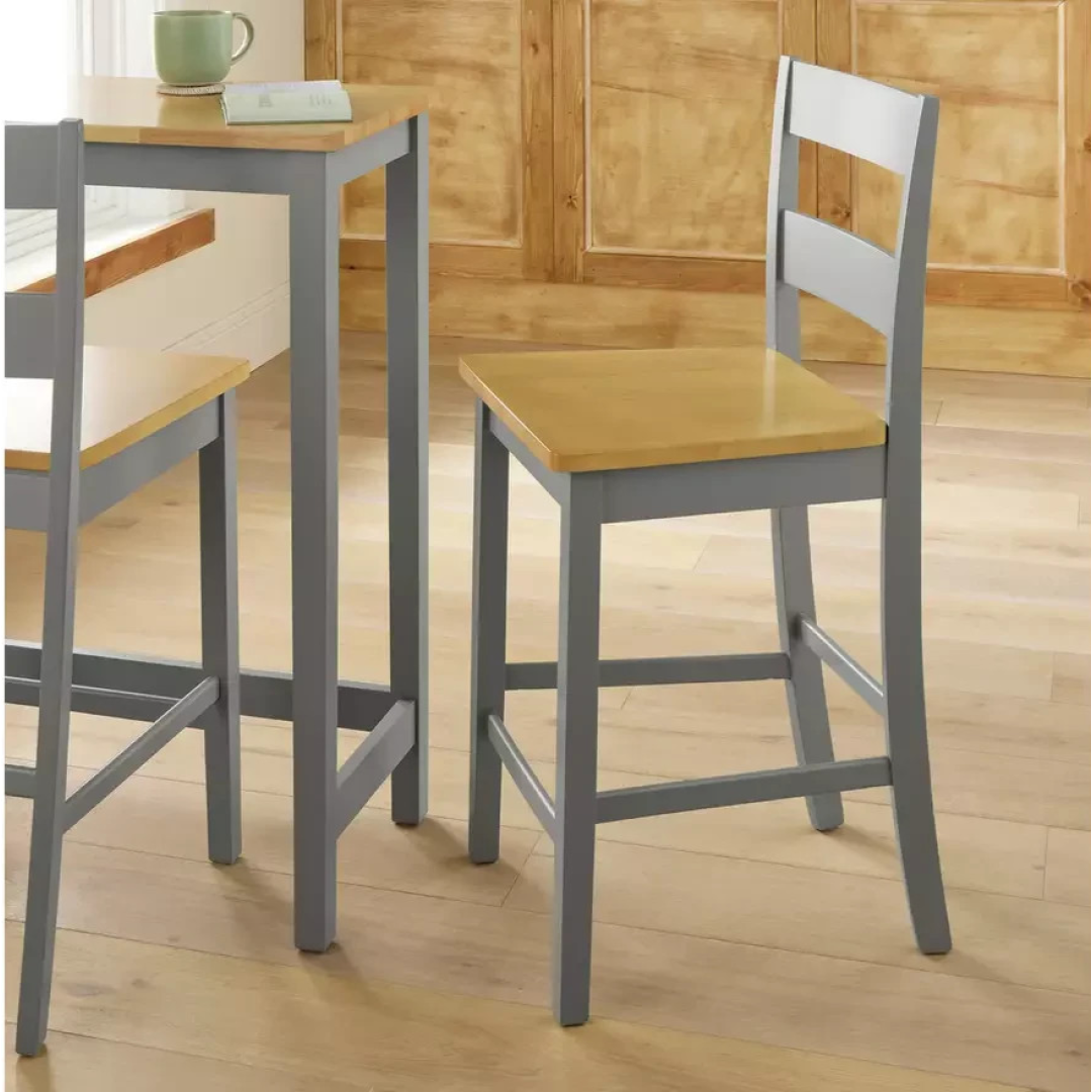 Chicago Solid Wood Bar Stool Grey | Kitchen Breakfast Bar Chair Chicago Solid Wood Bar Stool Grey | Kitchen Breakfast Bar Chair