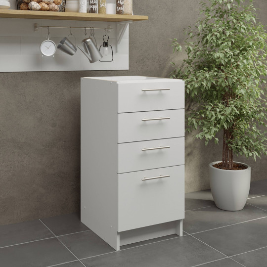 JD Greta Fixed Height Kitchen Drawer Unit 400mm - White Matt A-