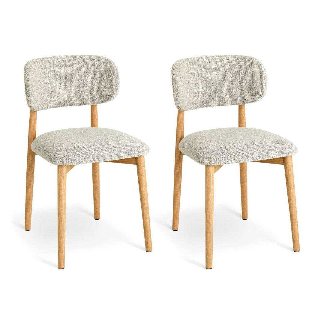 Arona Pair of Fabric Dining Chairs - Natural | Modern Upholstery Kitchen Seating Arona Pair of Fabric Dining Chairs - Natural | Modern Upholstery Kitchen Seating