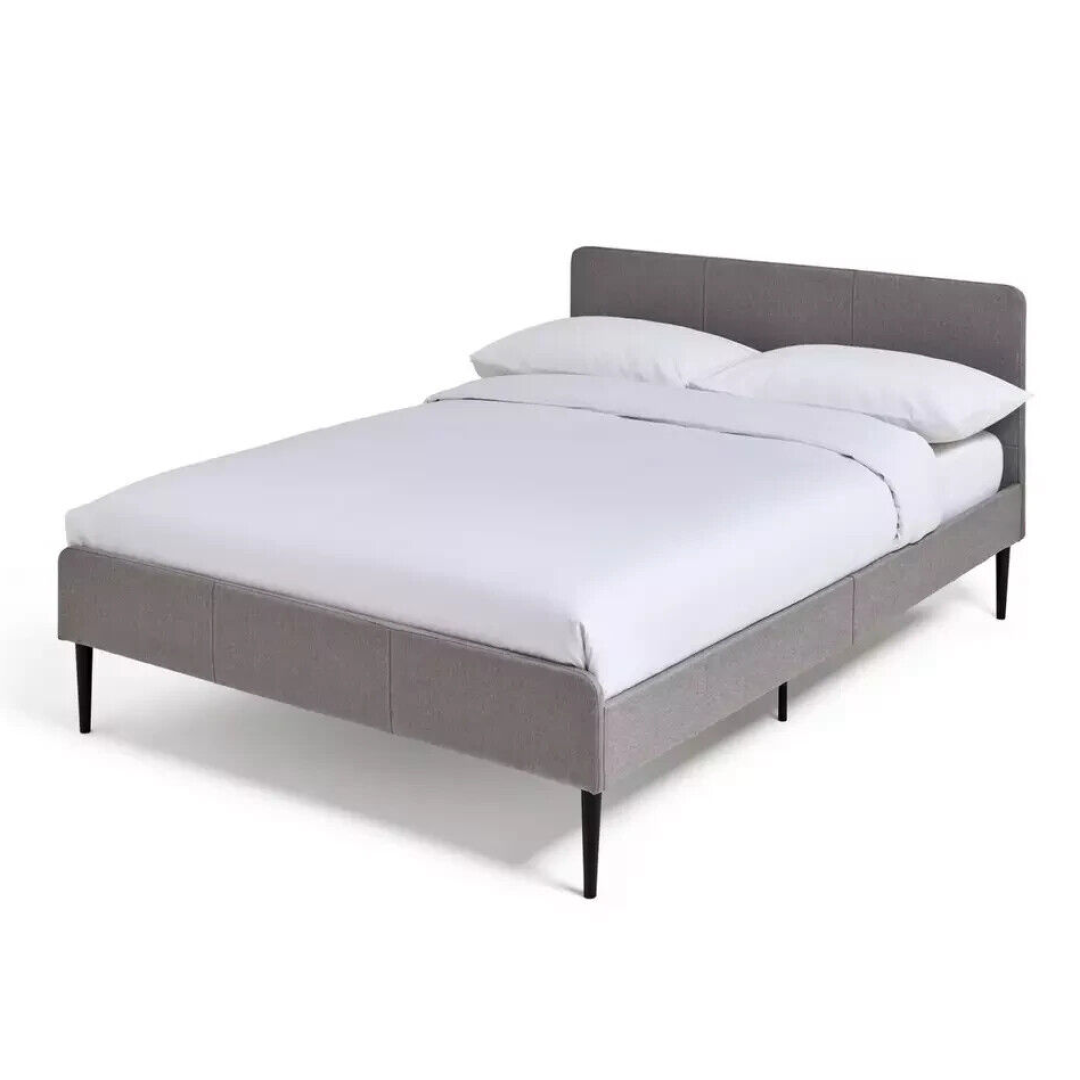 Kristopher Small Double Fabric Bed Frame - Grey Kristopher Small Double Fabric Bed Frame - Grey