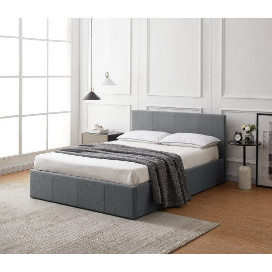 Home Heathdon Double End Lift Ottoman Bed - Grey | Tidy Bedroom Atmosphere