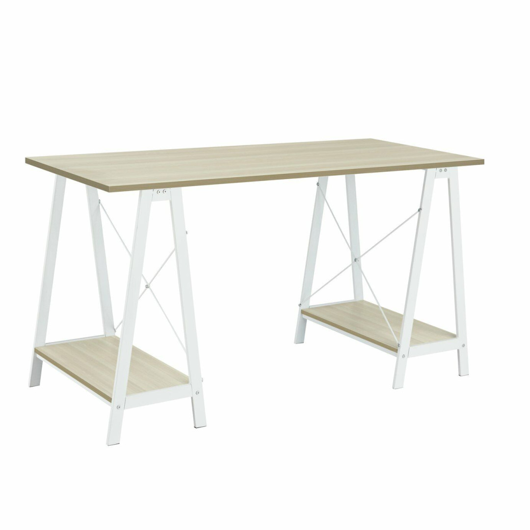 Trestle Table Office Desk White | Modern Home Office Desk with Storage Trestle Table Office Desk White | Modern Home Office Desk with Storage