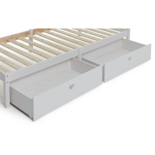 Home Mia Solid Wood 2 Drawers - White | White Bedside Cabinet Girls Bedroom