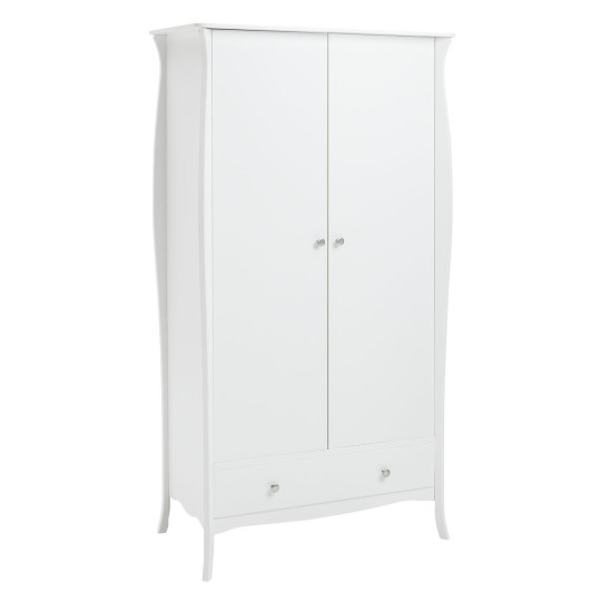 Home 2 Door 1 Drawer Wardrobe - White | Curvaceous looks wardrobe