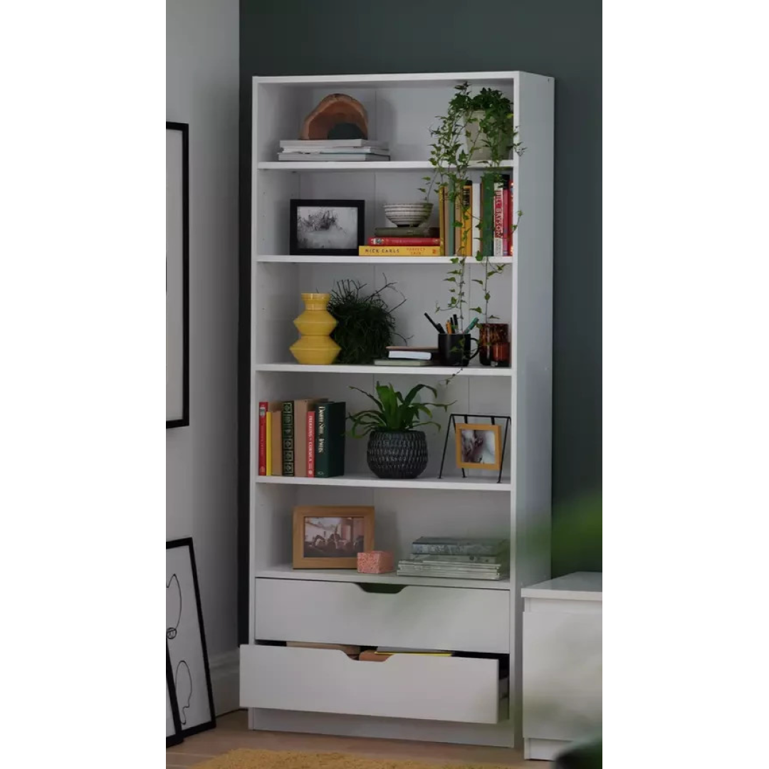 Compton 2 Drawer Bookcase - White (B Grade) Compton 2 Drawer Bookcase - White (B Grade)