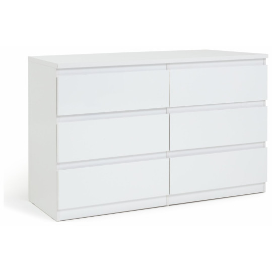 Home Jenson 6 Drawer Chest - Matte White | Minimalist design storage cabinet