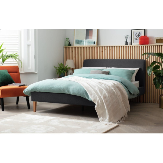  Ren Double Fabric Bed Frame - Charcoal