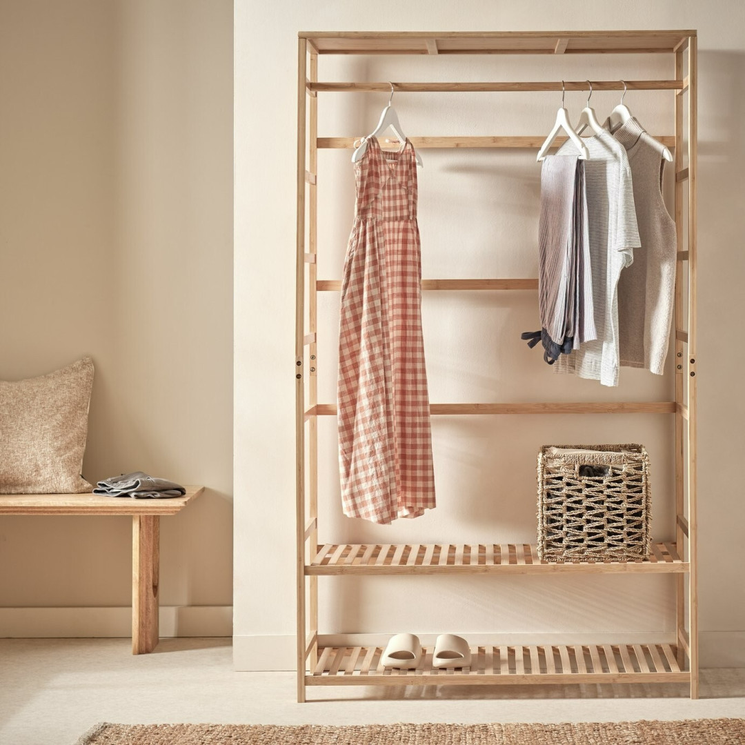 Cullen Double Bamboo Open Wardrobe - Oak Cullen Double Bamboo Open Wardrobe - Oak