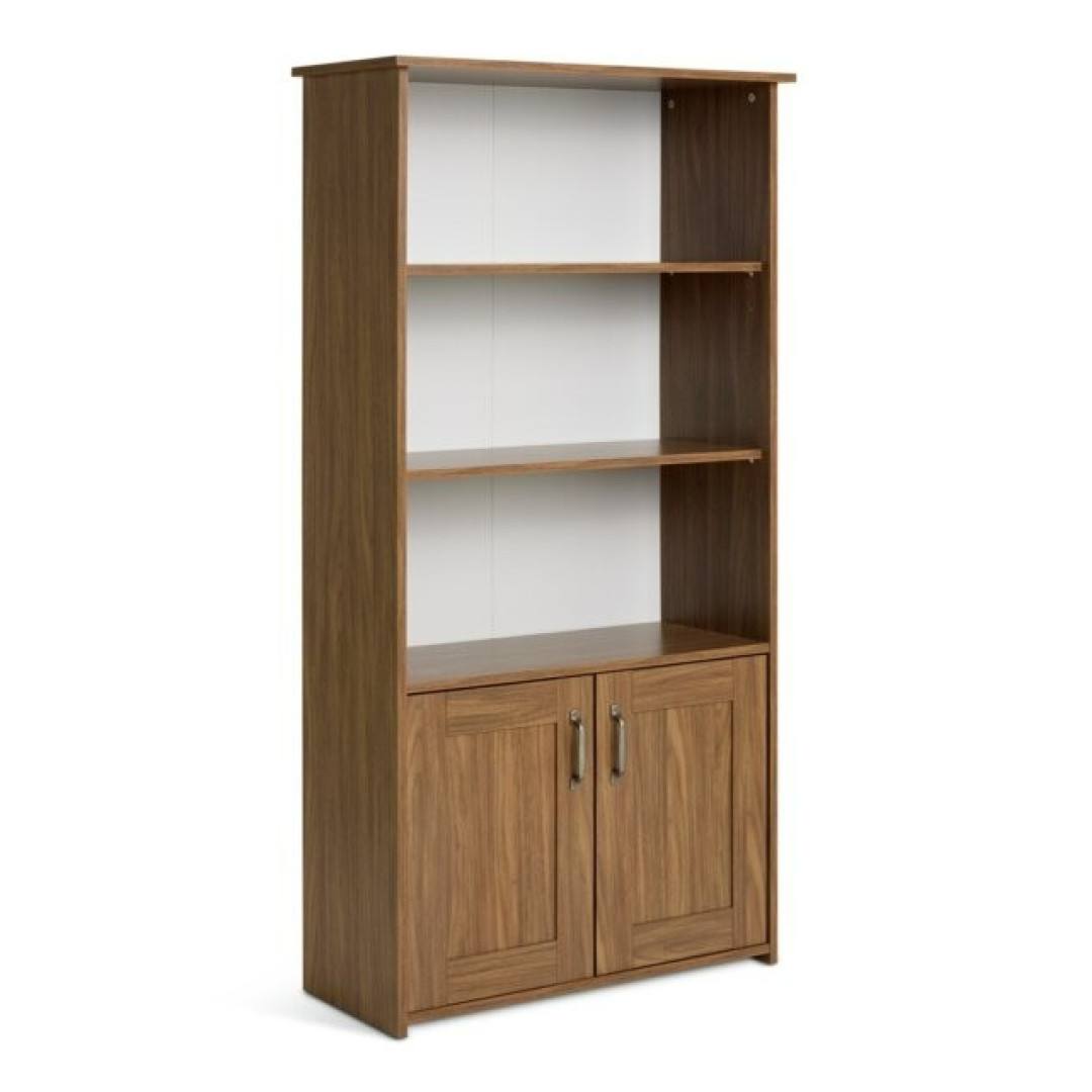Home Ohio 2 Door Bookcase - Walnut | Tall Bookcase with Cupboard Home Ohio 2 Door Bookcase - Walnut | Tall Bookcase with Cupboard