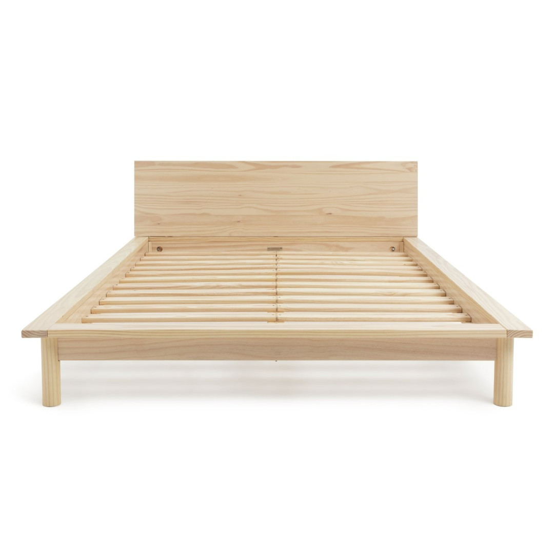 Akio Kingsize Wooden Platform Bed Frame - Natural | Timeless wooden platform bed Akio Kingsize Wooden Platform Bed Frame - Natural | Timeless wooden platform bed