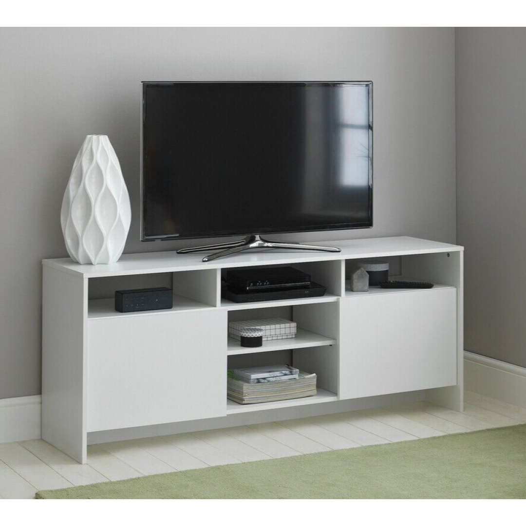 Turin 2 Door Extra Large TV Unit - White | Living Room Storage TV Stand Turin 2 Door Extra Large TV Unit - White | Living Room Storage TV Stand