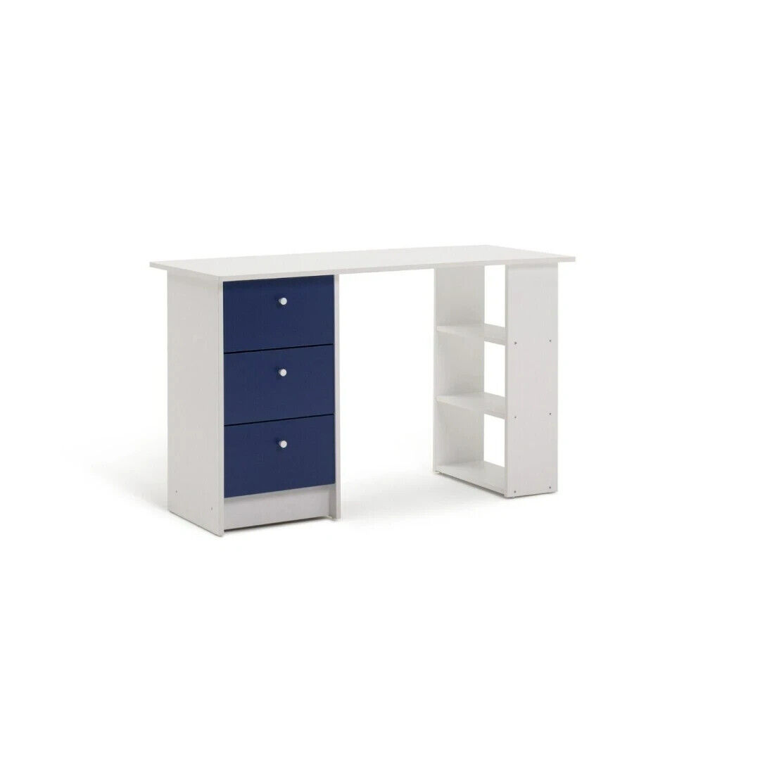 Kids Malibu 3 Drawers Desk - Blue & White Kids Malibu 3 Drawers Desk - Blue & White