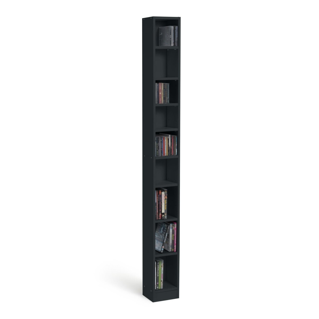 Maine Tall CD and DVD Storage unit - Black Maine Tall CD and DVD Storage unit - Black