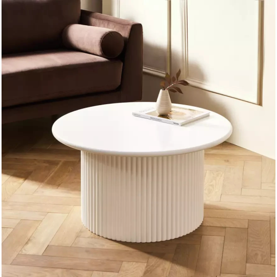 Luan Slatted Coffee Table White | Modern Living Room Centre Table