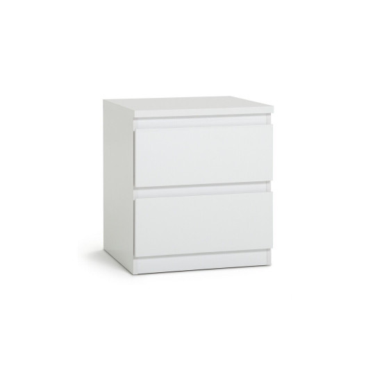  Jenson 2 Drawer Bedside Table - Gloss White