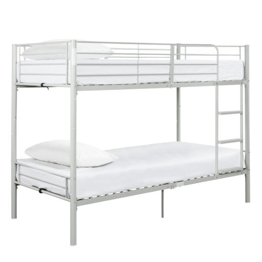 Mason Single Bunk Bed For Kids / Adults / Teenager - Silver (No Mattress)
