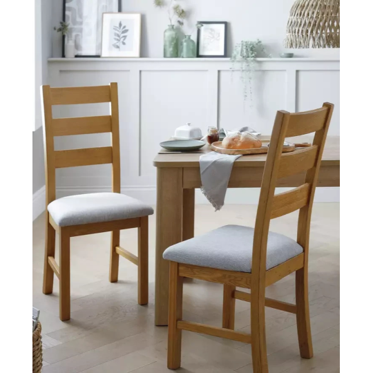 Ashwell Pair of 2 Oak Dining Chairs - Natural (B Grade)