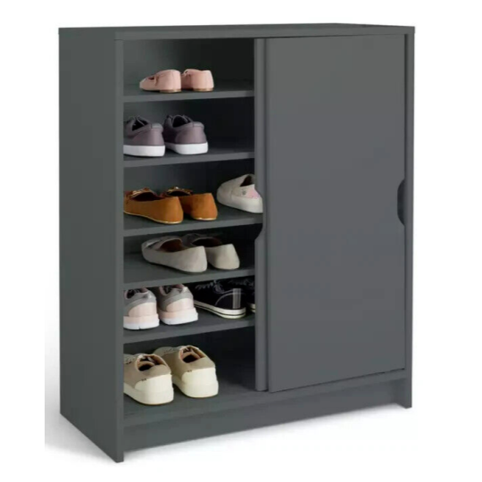 Chloe 2 Door Shoe Storage Cabinet - Grey ( B Grade )