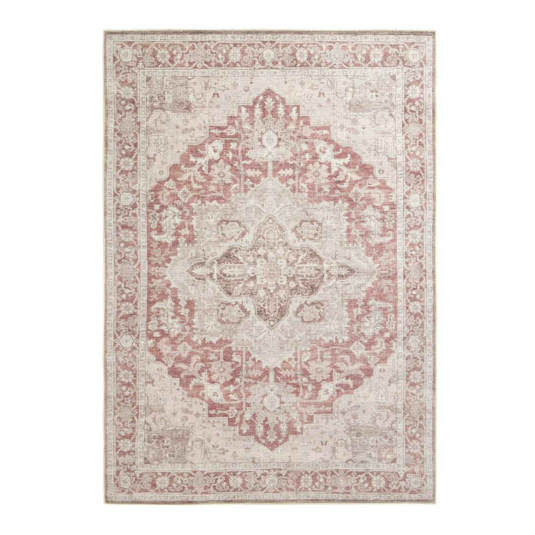 Vintage Effect Red Flatweave Rug - 160x230cm | Traditional Floor Accent Vintage Effect Red Flatweave Rug - 160x230cm | Traditional Floor Accent