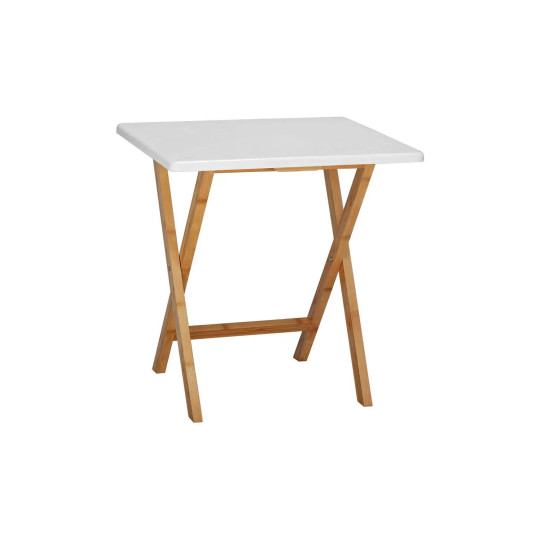 Drew Folding Bamboo 2 Seater Table - White | Outdoor Indoor Dining Table
