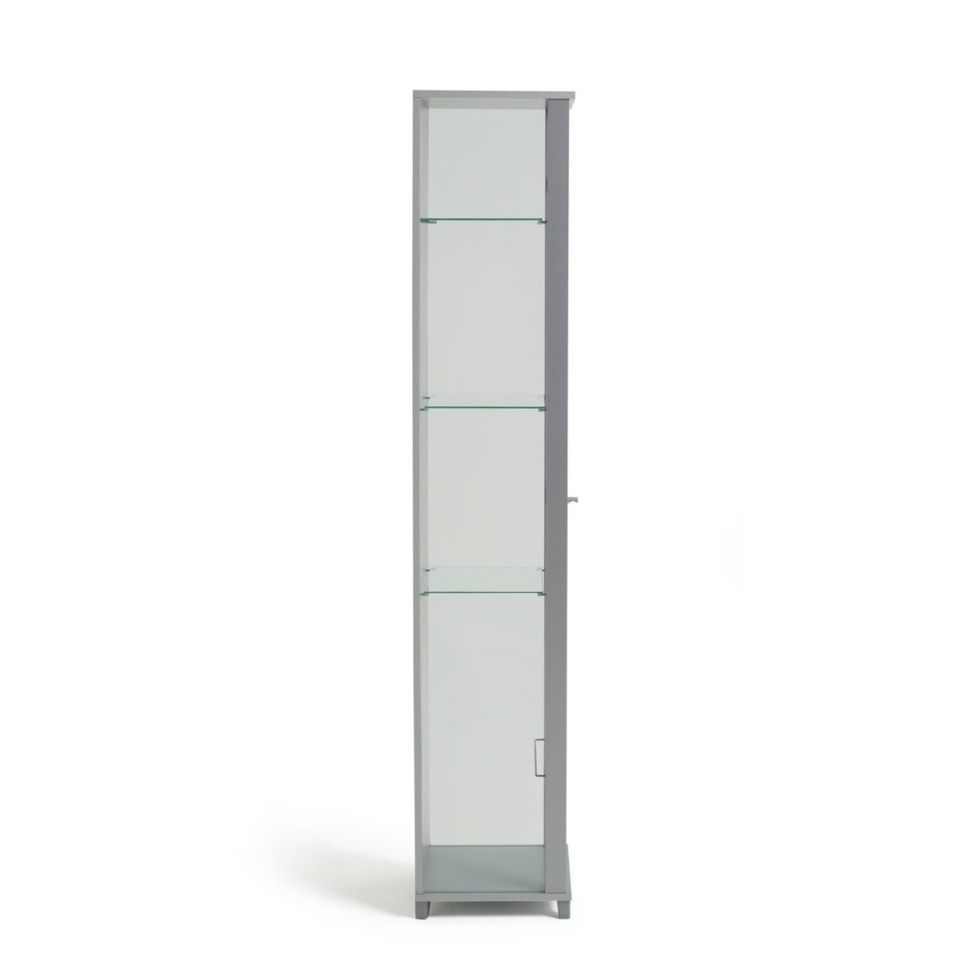 Home 1 Door Glass Display Cabinet - Silver | Modern Home Showcase Home 1 Door Glass Display Cabinet - Silver | Modern Home Showcase