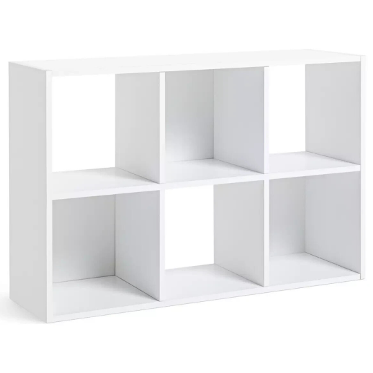 Home Squares 6 Cube Storage Unit - White | Modern Shelf Organizer Storage