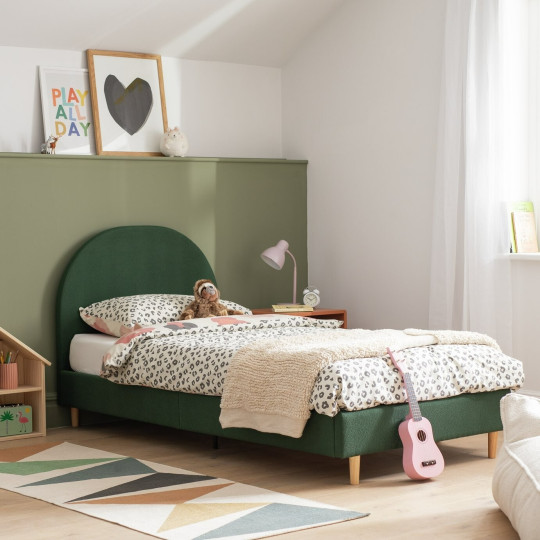 Olivia Single Bed Frame - Green | Modern Wooden Kids Bedroom Furniture