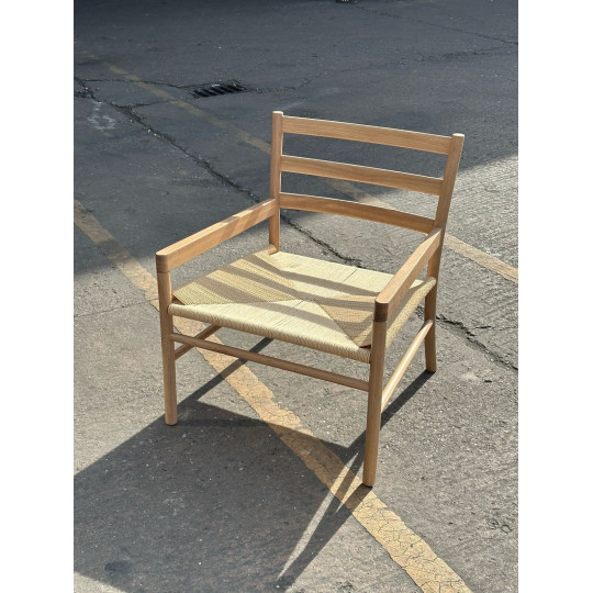 Laurie Solid Oak Lounge Chair - Natural ( S )