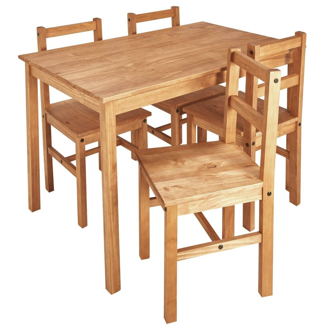 Raye Solid Wood Dining Table & 4 Chairs ( B Grade 17391 - 17397 ) Raye Solid Wood Dining Table & 4 Chairs ( B Grade 17391 - 17397 )