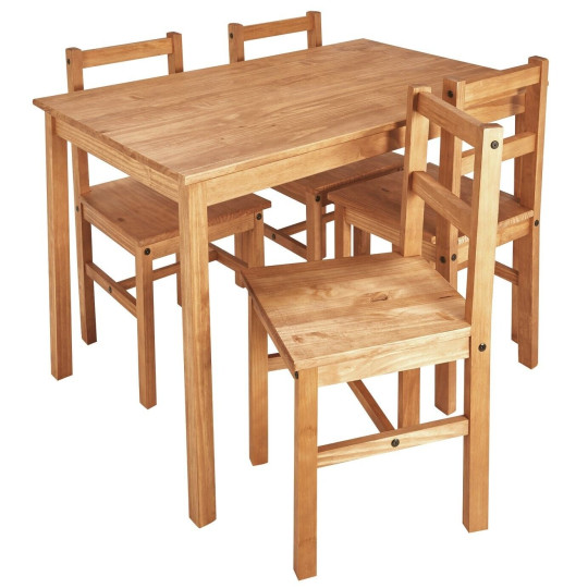 Raye Solid Wood Dining Table & 4 Chairs ( B Grade 17391 - 17397 )