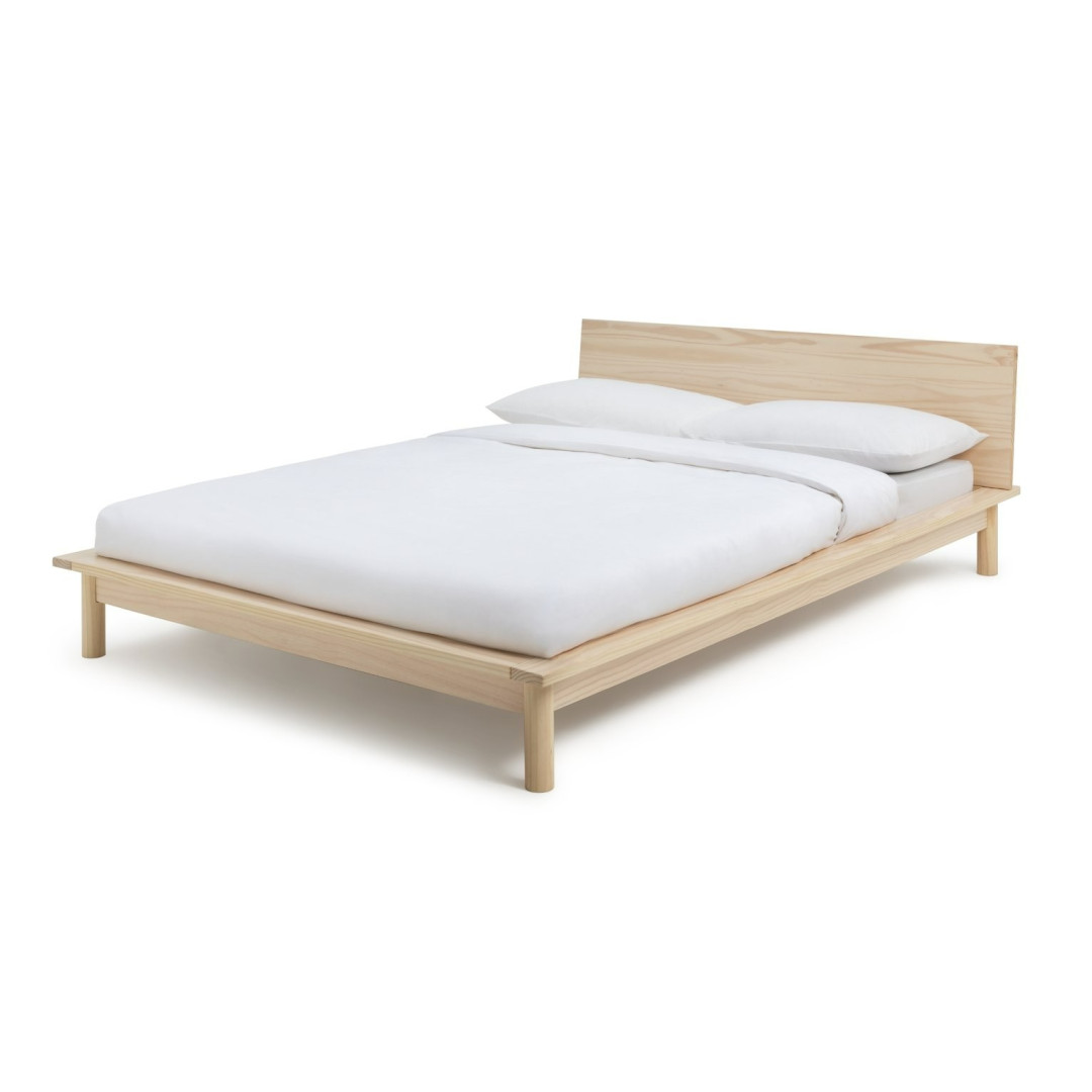 Akio Small Double Wooden Platform Bed Frame- Natural | Japanese style bed frame Akio Small Double Wooden Platform Bed Frame- Natural | Japanese style bed frame